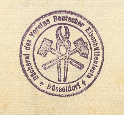 Bibliotheksstempel des Vereins Deutscher Eisenhüttenleute (VDEh)