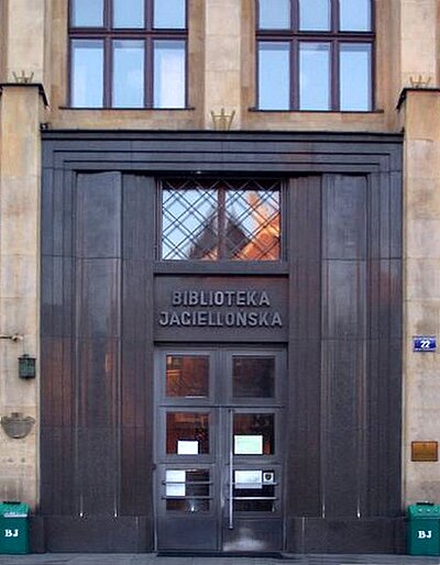 Haupteingang der Jagiellonen-Bibliothek Krakau