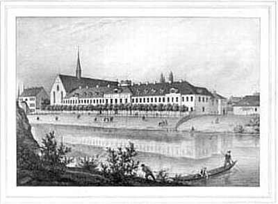 Historische Ansicht (Zeichnung) der Fürsten- und Landesschule Grimma