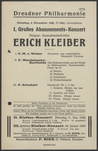 Kollektion Bestände der Dresdner Philharmonie